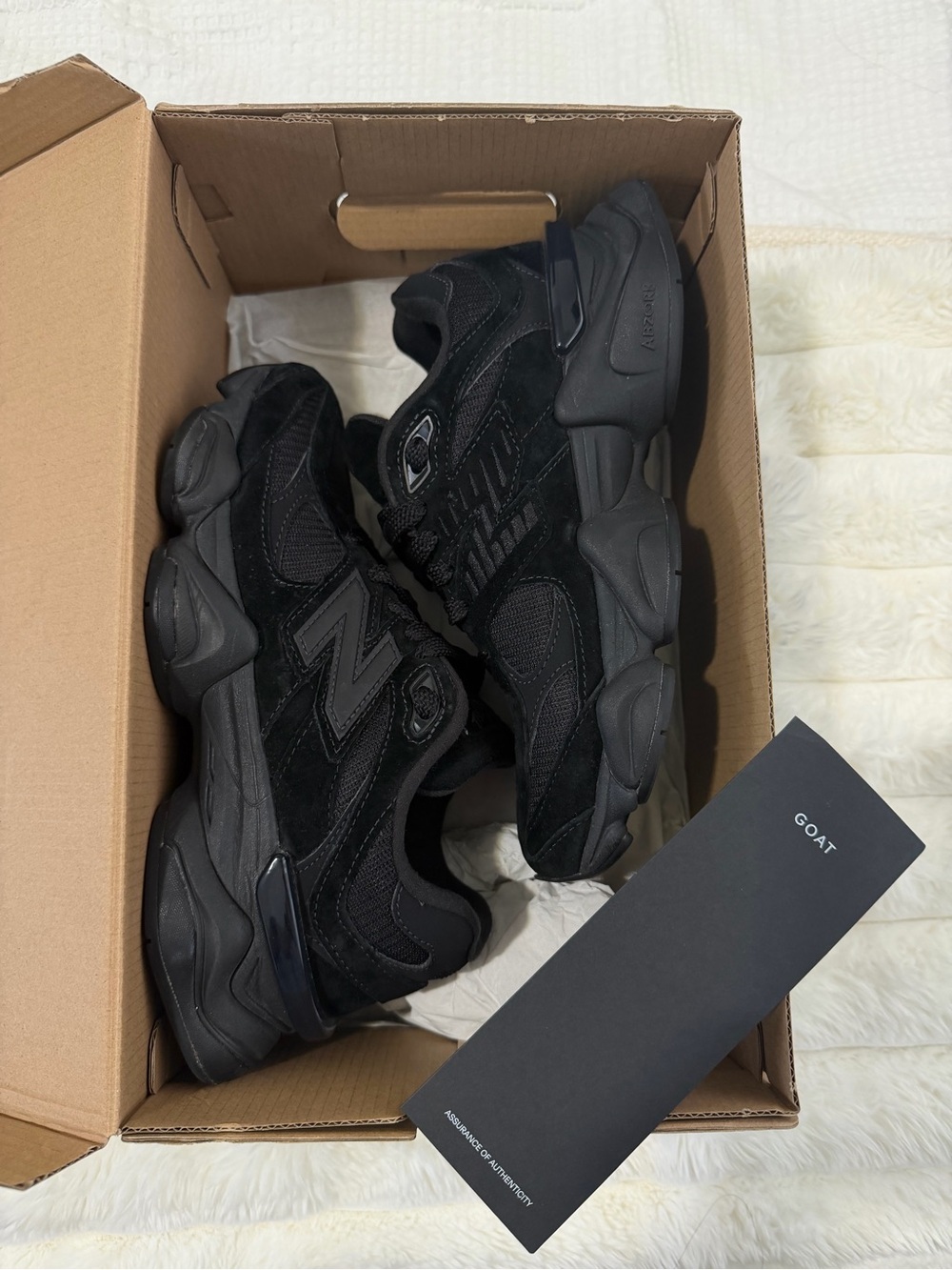 New Balance 9060 unisex Black Suede on black Sneakers